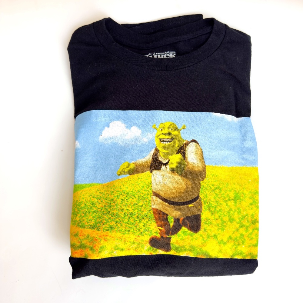 Shrek DreamWorks T-Shirt 100% Cotton Black with Green Screen Print Men's Size XL